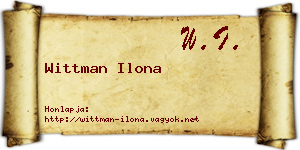 Wittman Ilona névjegykártya